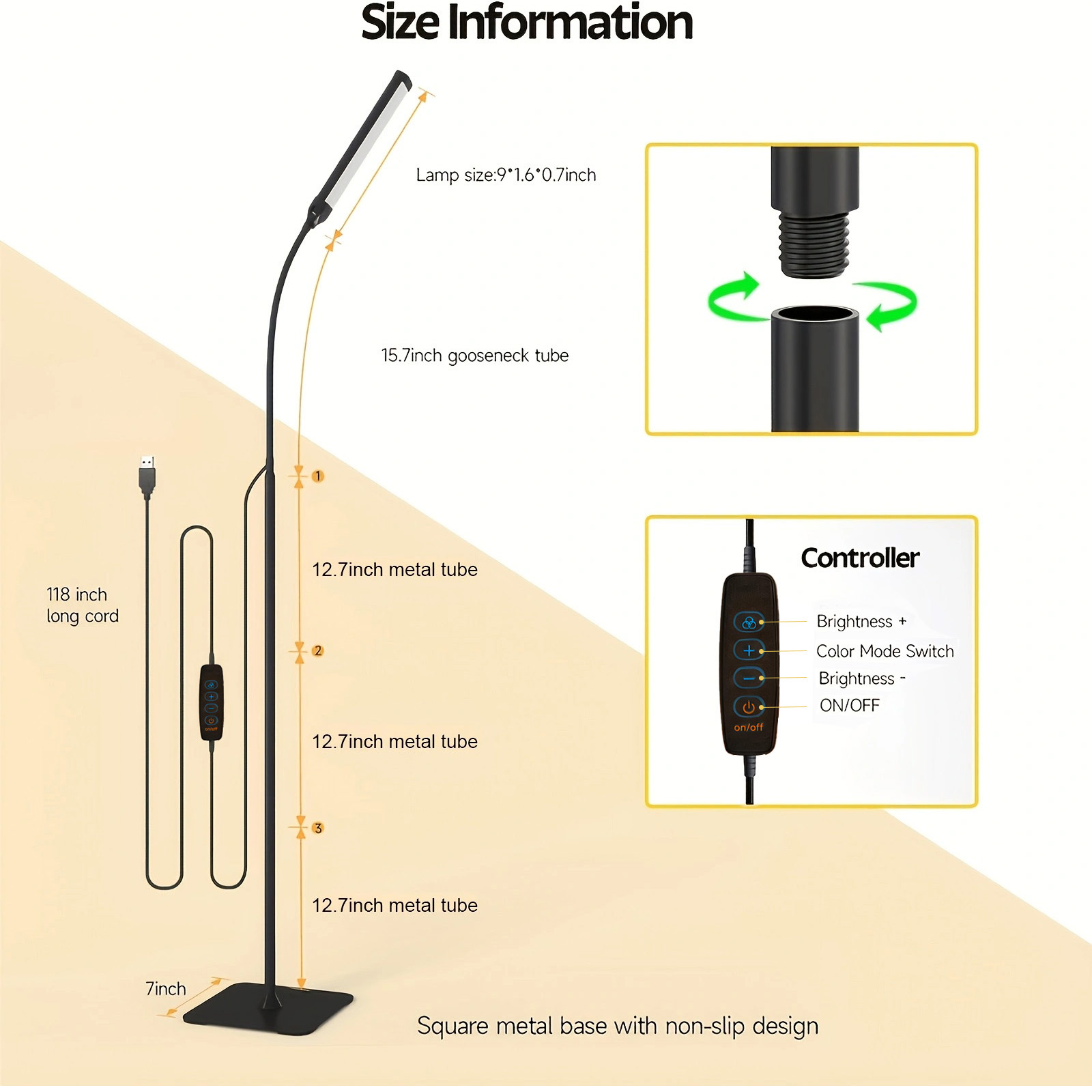 120 LED Floor Lamp Standing Re - огляд і ціна Office Tech Flexible