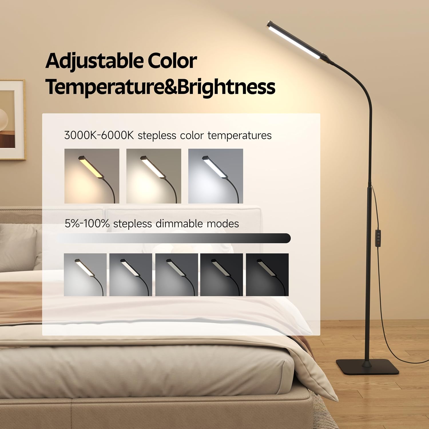 120 LED Floor Lamp Standing Re - огляд і ціна Office Tech Flexible